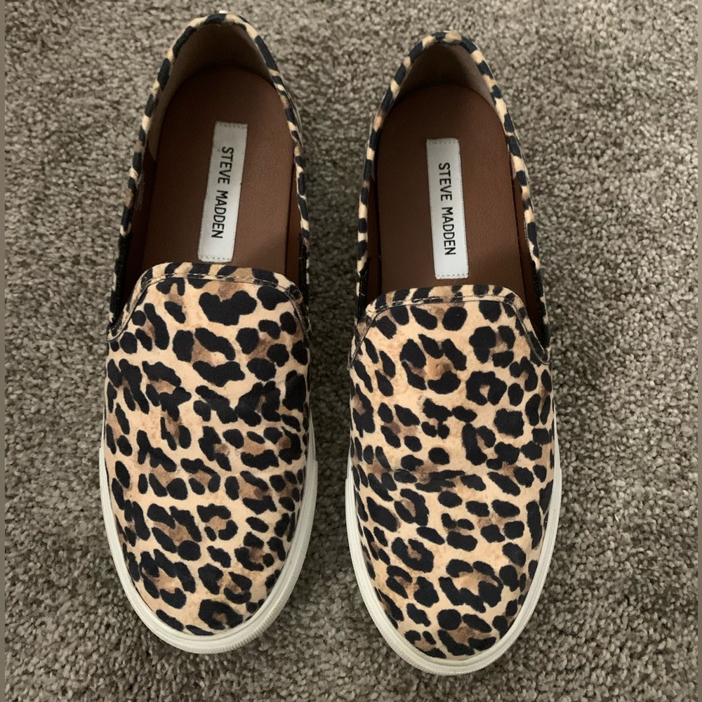 Steve Madden Cheetah Print Slip on Sneakers